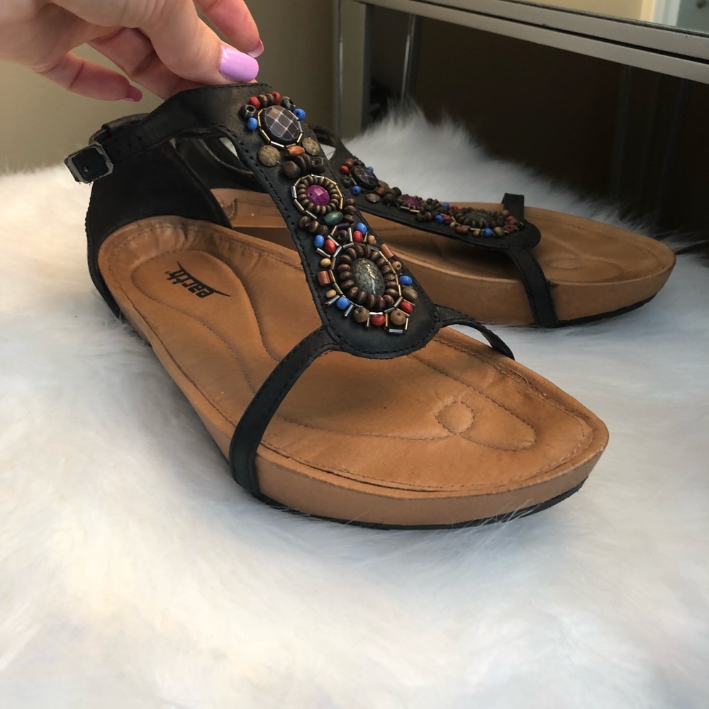 Earth embellished sandals
